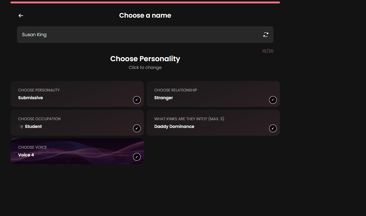 Candy AI builder personality and relationship