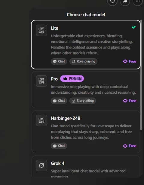 Lovescape in-chat tuning