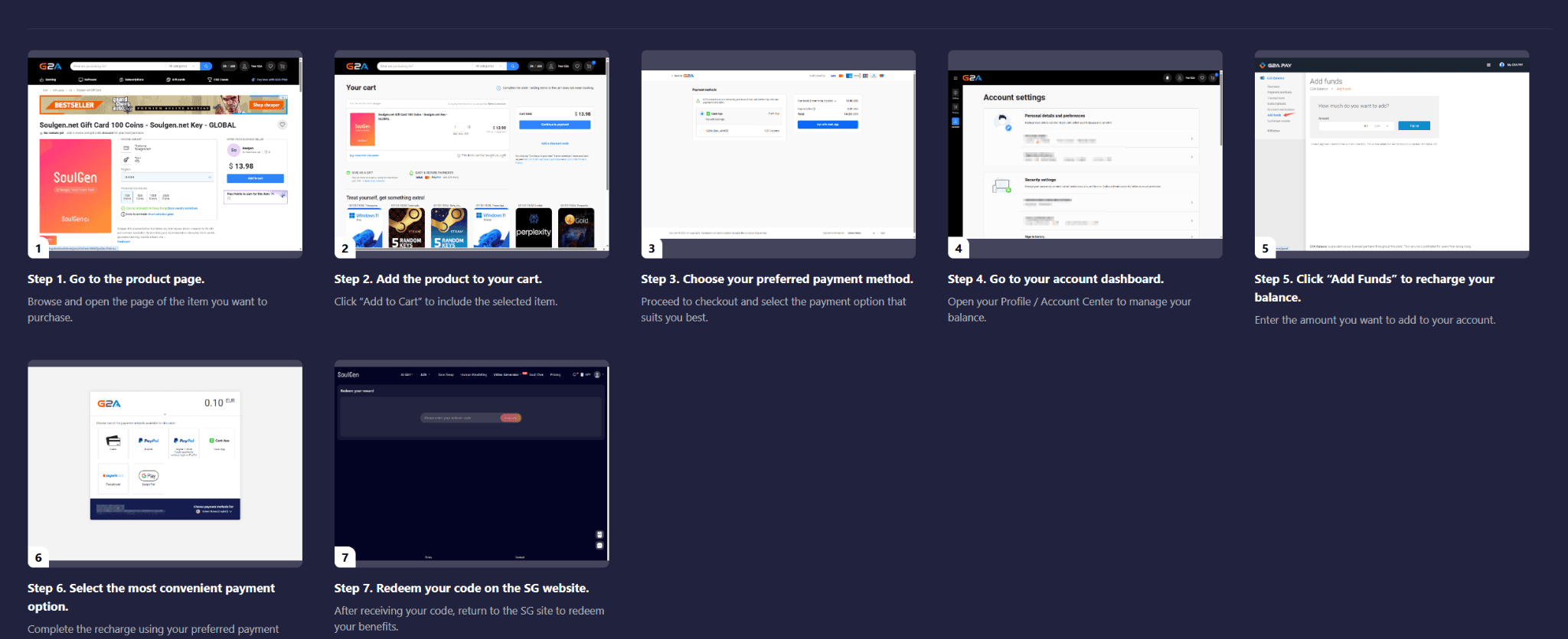 SoulGen G2A payment tutorial