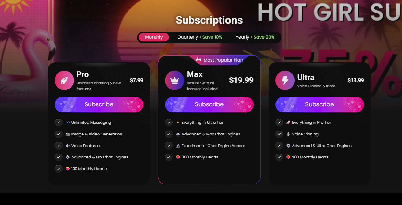 Secret Desires pricing