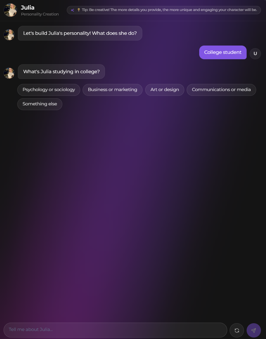 Secrets AI personality builder