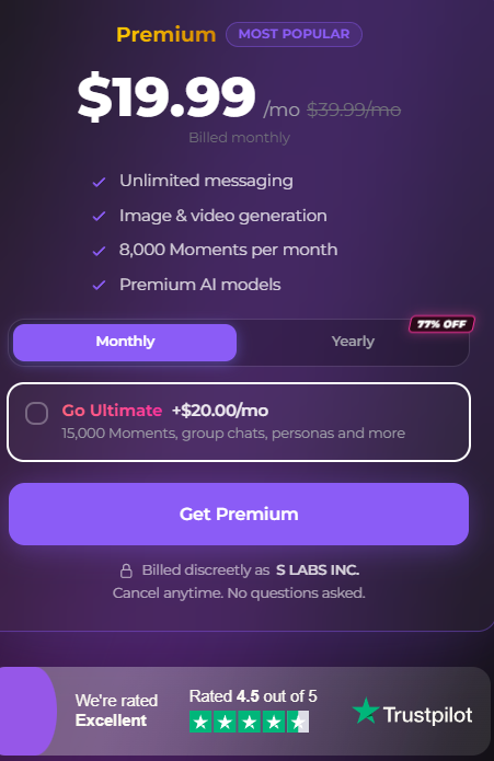 Secrets AI pricing